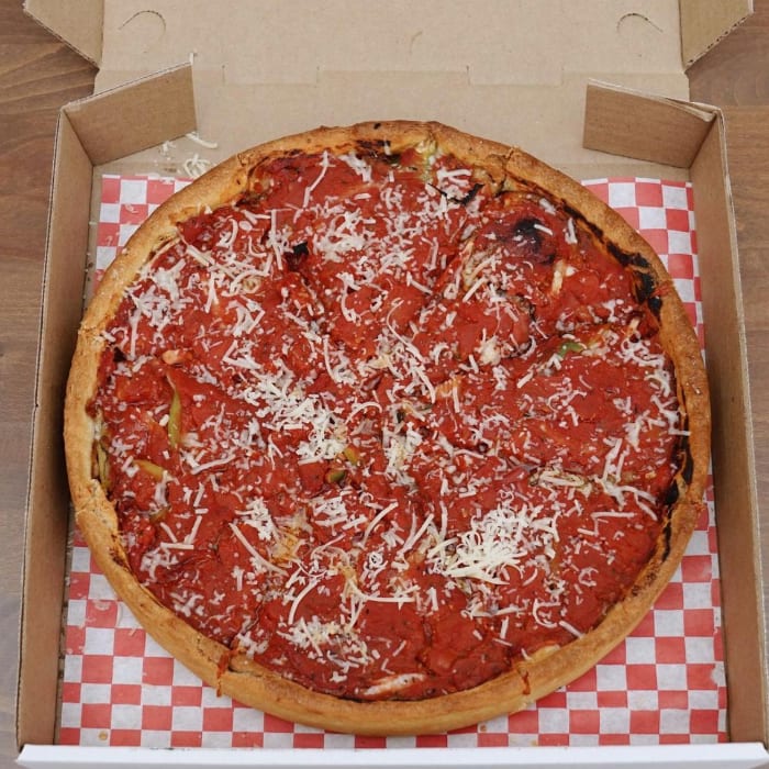 Bright Flame Veggie Deep Dish 9" (6 Slices).