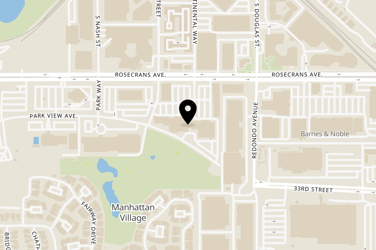 Map showing the location of Union Pizza on 1570 Rosecrans Ave in Manhattan Beach